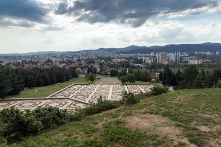 STARA ZAGORA, BULGARIA - AUGUST 5, 2018: Panoramic view of city of Stara Zagora, Bulgariaのeditorial素材