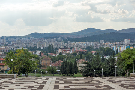 STARA ZAGORA, BULGARIA - AUGUST 5, 2018: Panoramic view of city of Stara Zagora, Bulgariaのeditorial素材