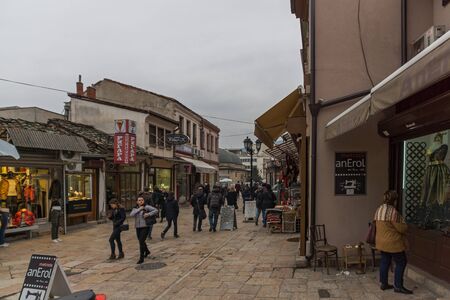 SKOPJE, REPUBLIC OF MACEDONIA - FEBRUARY 24, 2018: Old Bazaar (Old Market) in city of Skopje, Republic of Macedoniaのeditorial素材