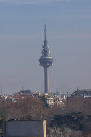 MADRID, SPAIN - JANUARY 24, 2018:  Amazing Panorama of city of Madrid from Cybele Palace (Palacio de Cibeles), Spainのeditorial素材