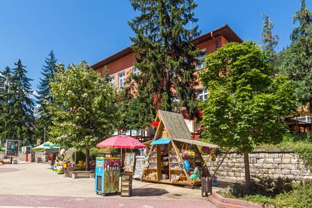 SMOLYAN, BULGARIA - AUGUST 14, 2018: Summer view of Old Center of the town of Smolyan, Bulgariaのeditorial素材