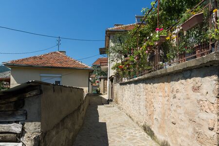 KRATOVO, MACEDONIA - JULY 21, 2018: Panoramic view of town of Kratovo, Republic of Macedoniaのeditorial素材