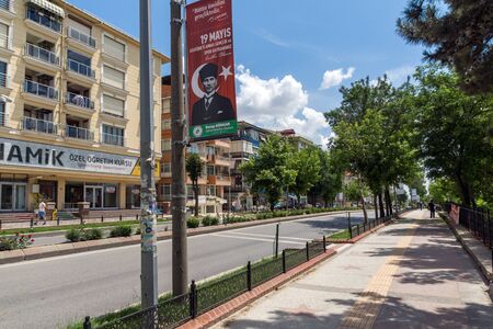 EDIRNE, TURKEY - MAY 26, 2018: Typical street in the center of city of Edirne,  East Thrace, Turkey