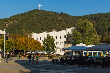 BLAGOEVGRAD, BULGARIA - OCTOBER 6, 2018: The Center of town of Blagoevgrad, Bulgariaのeditorial素材