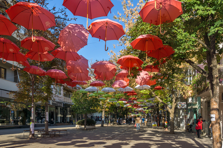 BLAGOEVGRAD, BULGARIA - OCTOBER 6, 2018: The Center of town of Blagoevgrad, Bulgariaのeditorial素材