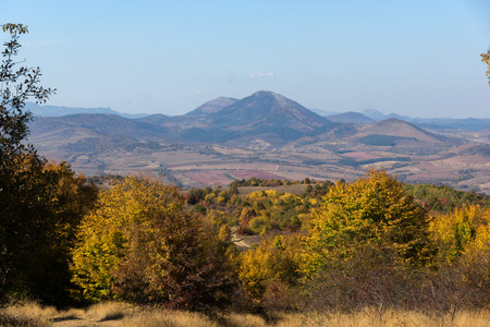 Amazing Autumn Panorama of Cherna Gora (Monte Negro) mountain, Pernik Region, Bulgariaの写真素材