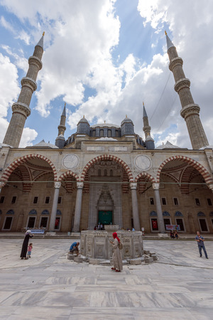 EDIRNE, TURKEY - MAY 26, 2018: Outside view of Built by architect Mimar Sinan between 1569 and 1575 Selimiye Mosque  in city of Edirne,  East Thrace, Turkeyのeditorial素材