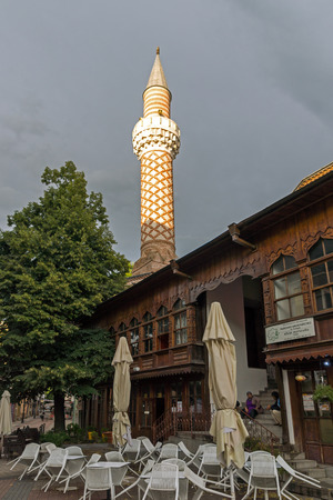 PLOVDIV, BULGARIA - JULY 4,  2018: Amazing sunset view of Dzhumaya Mosque in city of Plovdiv, Bulgariaのeditorial素材
