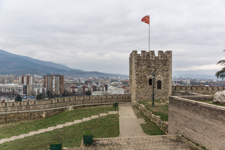 SKOPJE, REPUBLIC OF MACEDONIA - FEBRUARY 24, 2018: Skopje fortress (Kale fortress) in the Old Town, Republic of Macedoniaのeditorial素材