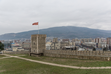 SKOPJE, REPUBLIC OF MACEDONIA - FEBRUARY 24, 2018: Skopje fortress (Kale fortress) in the Old Town, Republic of Macedoniaのeditorial素材