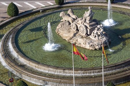 MADRID, SPAIN - JANUARY 24, 2018:  View from the terrace of Cybele Palace (Palacio de Cibeles), Madrid, Spainのeditorial素材