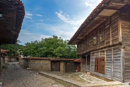 ZHERAVNA, BULGARIA - JULY 31, 2014: Architectural reserve of Zheravna with nineteenth century houses, Sliven Region, Bulgariaのeditorial素材