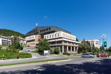 SMOLYAN, BULGARIA - AUGUST 14, 2018: Panoramic view of new Center of the town of Smolyan, Bulgariaのeditorial素材