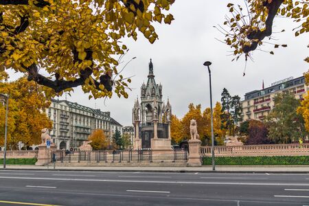 GENEVA, SWITZERLAND - OCTOBER 30, 2015: Brunswick Monument and Mausoleum in Geneva, Switzerlandのeditorial素材