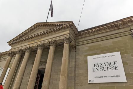 GENEVA, SWITZERLAND - OCTOBER 30, 2015: Street in Old town of city of Geneva,  Switzerlandのeditorial素材