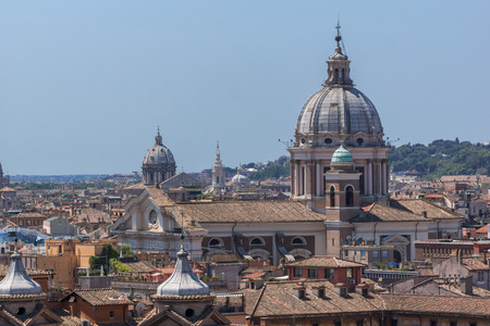 ROME, ITALY - JUNE 22, 2017: Amazing Panorama from Viale del Belvedere to city of Rome, Italyのeditorial素材