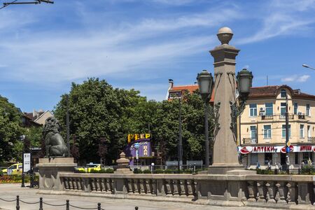 SOFIA, BULGARIA - MAY 31, 2018: Panoramic view of Lion's Bridge over Vladaya river, Sofia, Bulgariaのeditorial素材