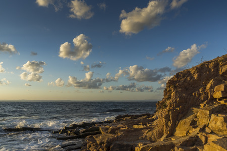 Amazing Sunset Landscape of the rocks at the coastline of Chernomorets, Burgas region, Bulgariaの写真素材