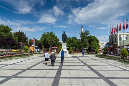 EDIRNE, TURKEY - MAY 26, 2018: Typical street in the center of city of Edirne,  East Thrace, Turkeyのeditorial素材