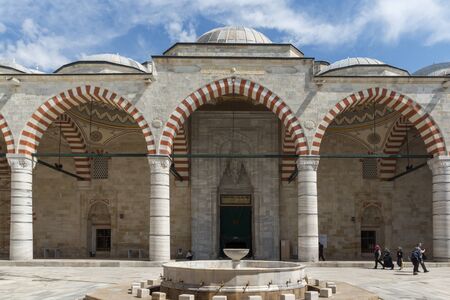 EDIRNE, TURKEY - MAY 26, 2018:  Inside view of Uc Serefeli mosque Mosque in the center of city of Edirne,  East Thrace, Turkeyのeditorial素材