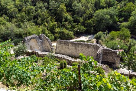 MELNIK, BULGARIA - SEPTEMBER 7, 2017:  Panoramic view of town of Melnik, Blagoevgrad region, Bulgariaのeditorial素材