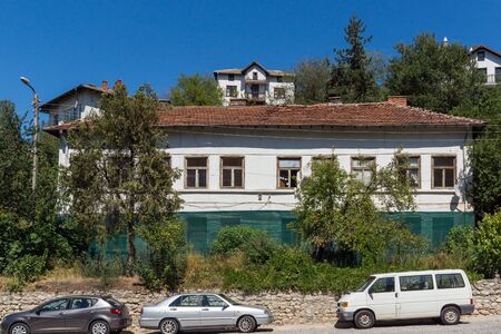 MELNIK, BULGARIA - SEPTEMBER 7, 2017:  Old houses from the nineteenth century in town of Melnik, Blagoevgrad region, Bulgariaのeditorial素材