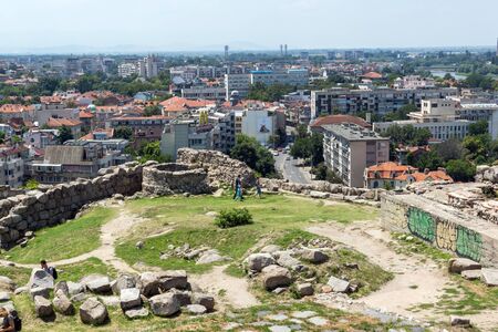 PLOVDIV, BULGARIA - JULY 5, 2018:   Panoramic cityscape of Plovdiv city from Nebet Tepe hill, Bulgariaのeditorial素材