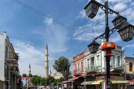 EDIRNE, TURKEY - MAY 26, 2018: Shopping  pedestrian street in the center of city of Edirne,  East Thrace, Turkeyのeditorial素材