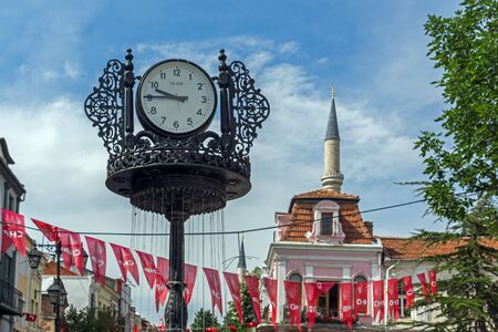 EDIRNE, TURKEY - MAY 26, 2018: Shopping  pedestrian street in the center of city of Edirne,  East Thrace, Turkeyのeditorial素材
