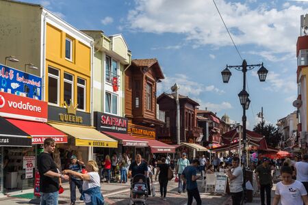 EDIRNE, TURKEY - MAY 26, 2018: Shopping  pedestrian street in the center of city of Edirne,  East Thrace, Turkeyのeditorial素材