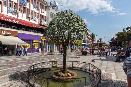 EDIRNE, TURKEY - MAY 26, 2018: Shopping  pedestrian street in the center of city of Edirne,  East Thrace, Turkeyのeditorial素材