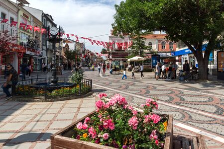 EDIRNE, TURKEY - MAY 26, 2018: Shopping  pedestrian street in the center of city of Edirne,  East Thrace, Turkeyのeditorial素材