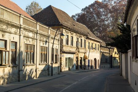 SREMSKI KARLOVCI, VOJVODINA, SERBIA - NOVEMBER 11, 2018: Panorama of center of town of Srijemski Karlovci, Vojvodina, Serbiaのeditorial素材
