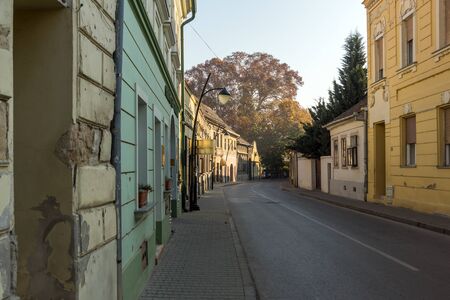 SREMSKI KARLOVCI, VOJVODINA, SERBIA - NOVEMBER 11, 2018: Panorama of center of town of Srijemski Karlovci, Vojvodina, Serbiaのeditorial素材