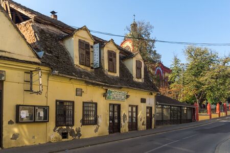 SREMSKI KARLOVCI, VOJVODINA, SERBIA - NOVEMBER 11, 2018: Panorama of center of town of Srijemski Karlovci, Vojvodina, Serbiaのeditorial素材