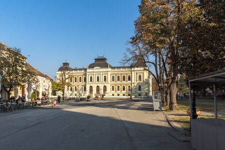 SREMSKI KARLOVCI, VOJVODINA, SERBIA - NOVEMBER 11, 2018: Panorama of center of town of Srijemski...