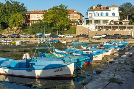 SOZOPOL, BULGARIA - AUGUST 9, 2018: Boat at port of Sozopol, Burgas Region, Bulgariaのeditorial素材
