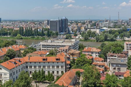 PLOVDIV, BULGARIA - JULY 5, 2018:   Panoramic view of city Plovdiv from Nebet Tepe hill, Bulgariaのeditorial素材