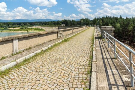 KOPRINKA RESERVOIR, BULGARIA - AUGUST 5, 2018: Panorama of Koprinka Reservoir, Stara Zagora Region, Bulgariaのeditorial素材