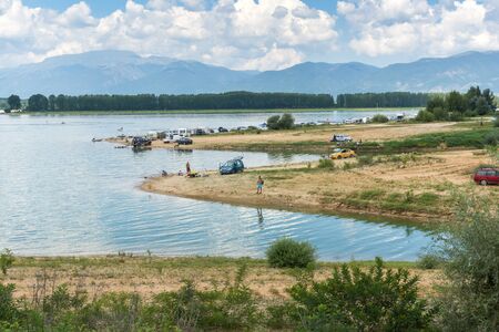 KOPRINKA RESERVOIR, BULGARIA - AUGUST 5, 2018: Panorama of Koprinka Reservoir, Stara Zagora Region, Bulgariaのeditorial素材