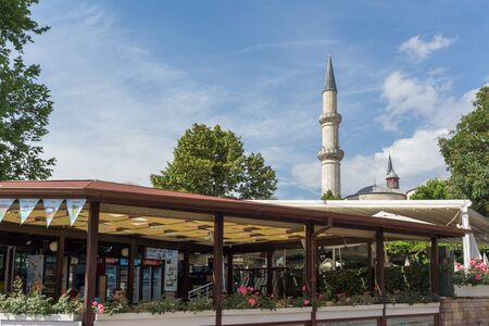 EDIRNE, TURKEY - MAY 26, 2018: Shopping  pedestrian street in the center of city of Edirne,  East Thrace, Turkeyのeditorial素材