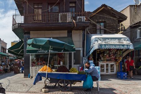 EDIRNE, TURKEY - MAY 26, 2018: Shopping  pedestrian street in the center of city of Edirne,  East Thrace, Turkeyのeditorial素材