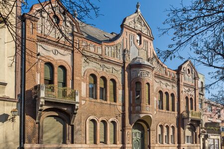 NOVI SAD, VOJVODINA, SERBIA - NOVEMBER 11, 2018: Typical Building from period of Austria-Hungary in the City of Novi Sad, Vojvodina, Serbiaのeditorial素材