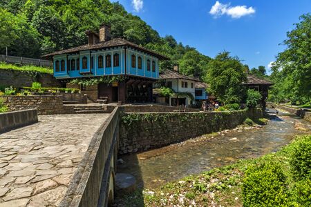 ETAR, GABROVO, BULGARIA- JULY 6, 2018: Old house in Ethno village Etar (Etara) near town of Gabrovo, Bulgariaのeditorial素材
