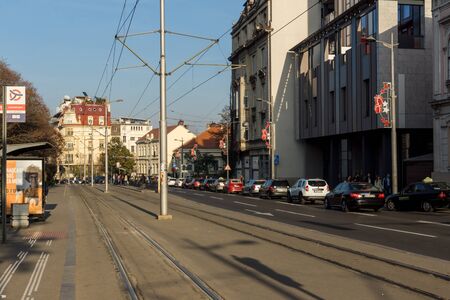 BELGRADE, SERBIA - NOVEMBER 10, 2018: Typical Building in the center of city of Belgrade, Serbia