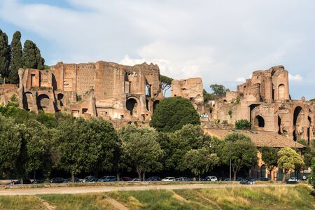 ROME, ITALY - JUNE 22, 2017: Panorama of ruins of Circus Maximus in city of Rome, Italyのeditorial素材