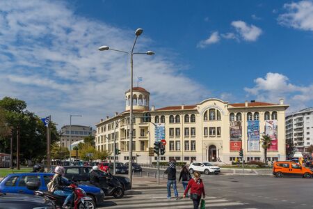 THESSALONIKI, GREECE - SEPTEMBER 30, 2017: Typical street and Building in city of Thessaloniki, Central Macedonia, Greeceのeditorial素材