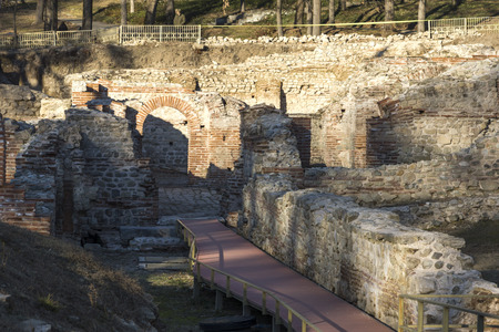 Sunset view of The ancient Thermal Baths of Diocletianopolis, town of Hisarya, Plovdiv Region,...