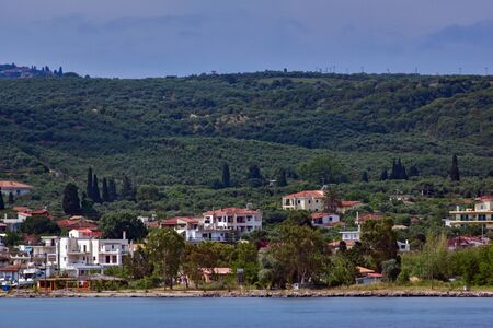 KYLLINI, GREECE - MAY 28, 2015: Panoramic view of town of Kyllini, Peloponnese, Western Greeceのeditorial素材