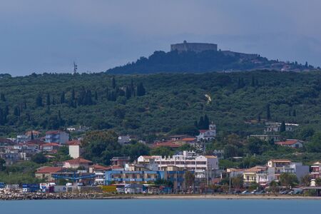 KYLLINI, GREECE - MAY 28, 2015: Panoramic view of town of Kyllini, Peloponnese, Western Greeceのeditorial素材